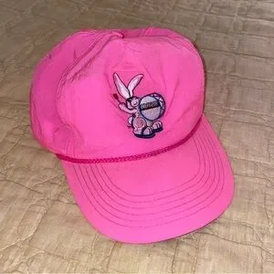 Vintage Nylon Snapback Hat Energizer Bunny 90\'s Neon Hot Pink Cap Hat Vintage Energizer Bunny Nylon Snapback Hat 90 main image 4